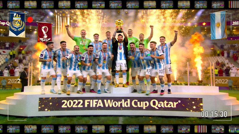 阿根廷队捧起2022卡塔尔世界杯冠军奖杯颁奖典礼录像缩略图